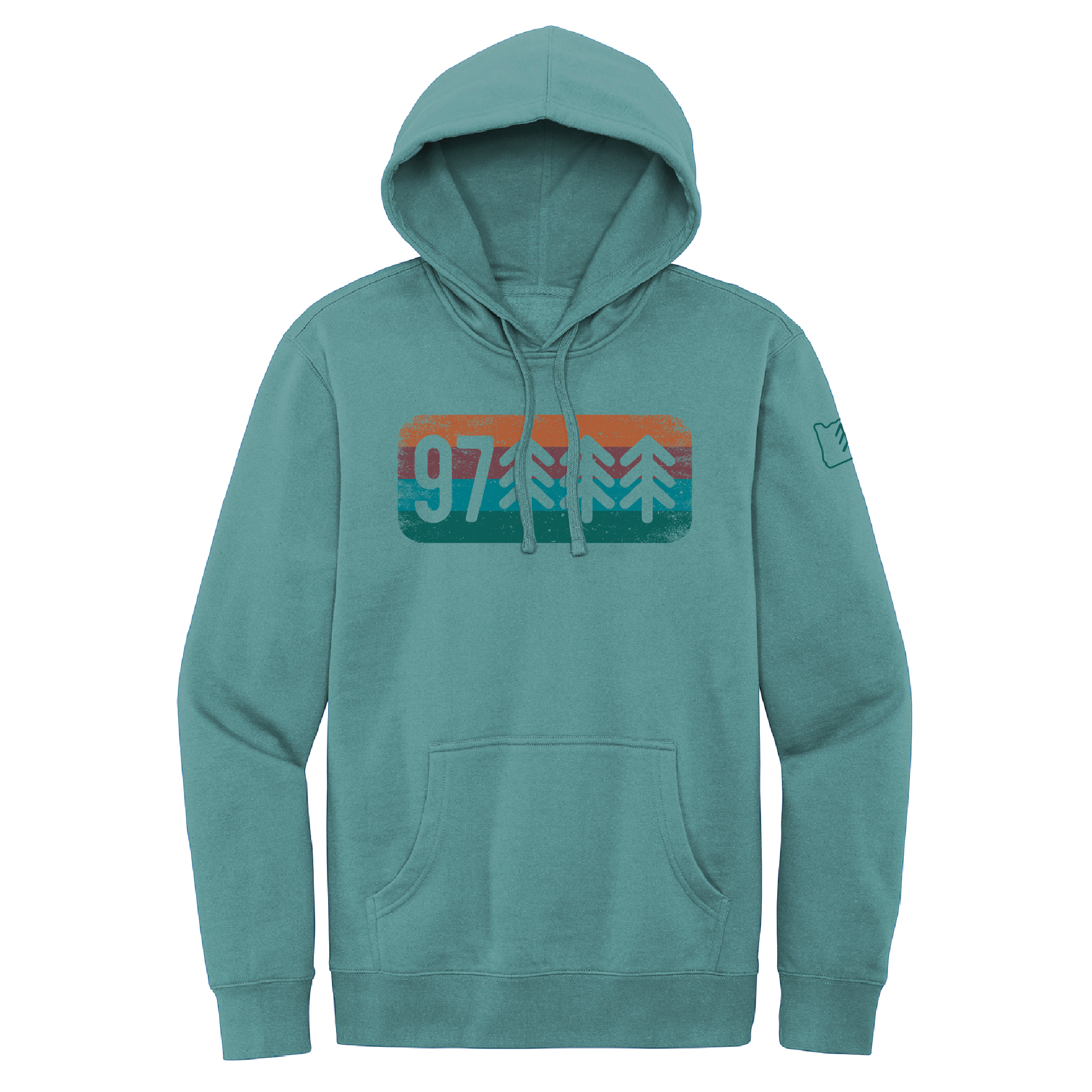 97Tree Fleece Hoodie in Eucalyptus Blue